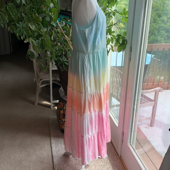 Crown & Ivy Tie Dye Pastel Maxi Dress Sz 12 NWOT - Picture 4 of 15